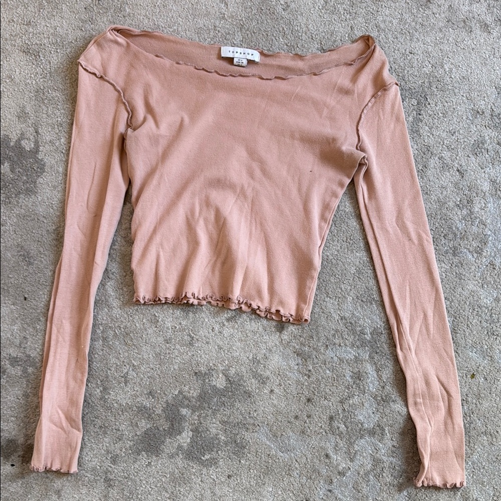 Urban Outfitters Pink Fitted Crop Blouse